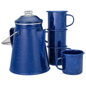 Enamel Percolator Mug Set