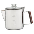Stainless steel Bozeman percolator, 6-cup capacity