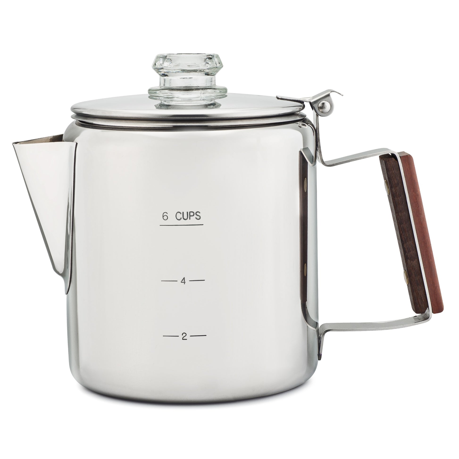 Stainless steel Bozeman percolator, 6-cup capacity