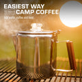 Bozeman percolator on grill, easy camp coffee making