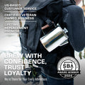 Bozeman percolator attached to backpack, SBA award winner