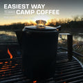 Bozeman percolator on grill, easy camp coffee making