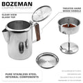 Bozeman percolator components, stainless steel design