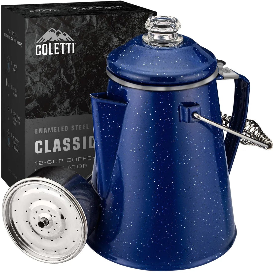 Classic Enamel Camping Coffee Percolator | COLETTI