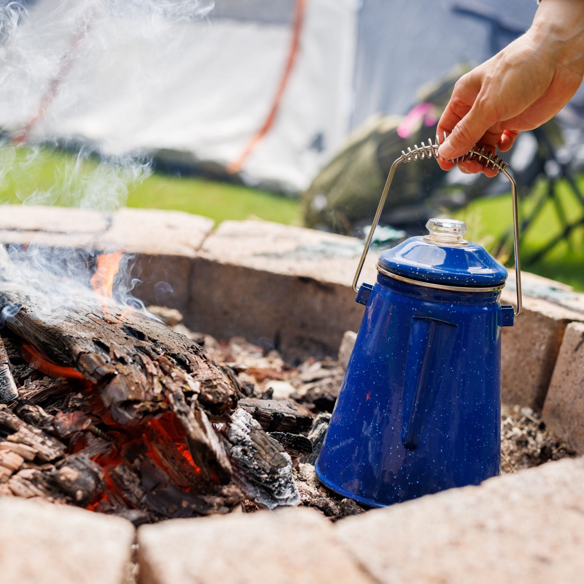 Classic Enamel Camping Coffee Percolator | COLETTI