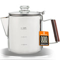 COLETTI Bozeman Induction Coffee Percolator on Induction Cooktop 6 Cup