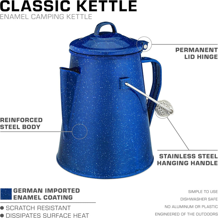Classic Kettle Enamelware - STOVETOP_KETTLE - Classic-BLU-12C-KTT