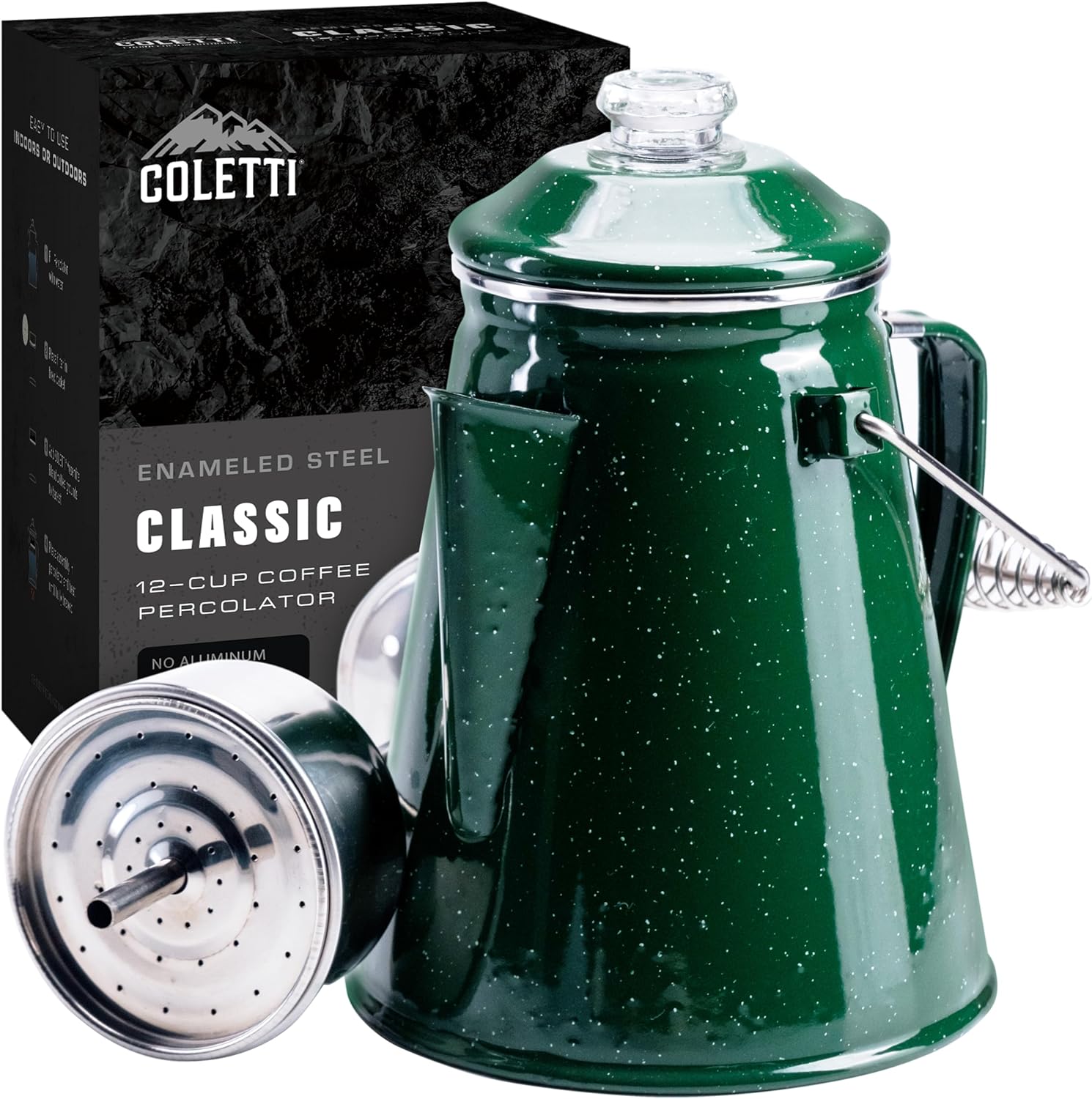 Coleman Enamelware Percolator 14 Cup Coffee Pot Coleman 14