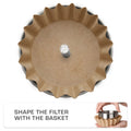 COLETTI basket coffee filter shaped inside a stainless steel percolator basket