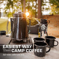 COLETTI Classic Black Enamel Percolator and 4-Piece Mug Set