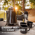 COLETTI Classic Black Enamel Percolator and 4-Piece Mug Set
