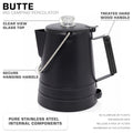 COLETTI Black Butte 14-Cup Large Group Stainless Steel Camping Percolator Features