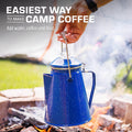 COLETTI Classic Blue Enamel Percolator and 4-Piece Mug Set