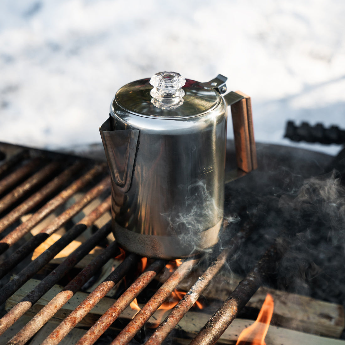 Stainless steel Bozeman percolator, 9-cup capacity