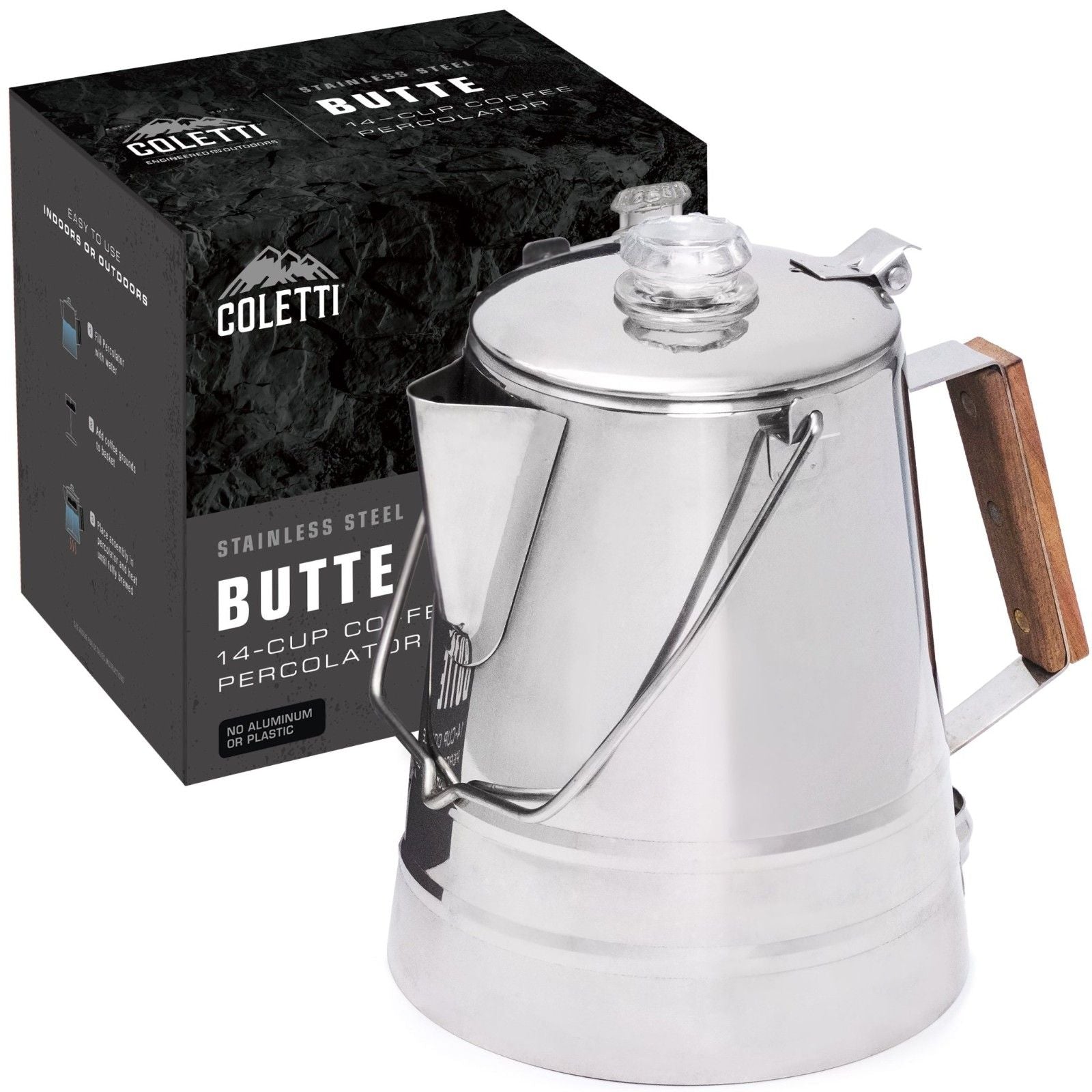Butte 14-Cup Coffee Percolator | Large Camping Pot