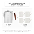 COLETTI Bozeman 9-Cup Percolator Dimensions and Size Chart 4 Mugs