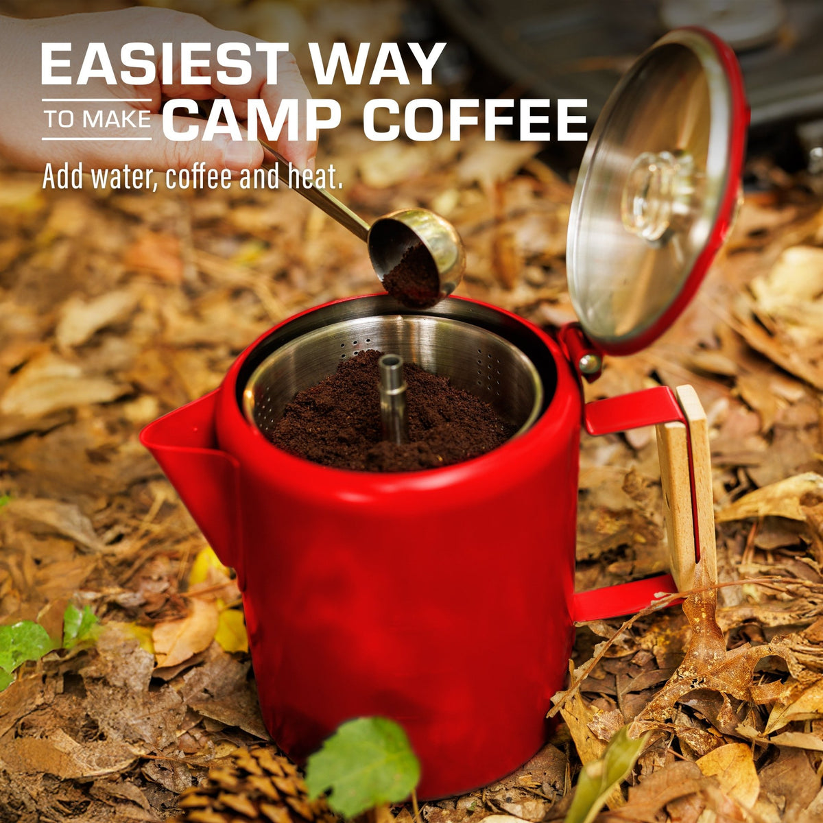 Bozeman Red Color Series Camping Percolator 9 Cup Easiest Way