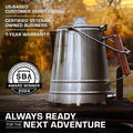 COLETTI Butte 14-Cup Large Group Stainless Steel Camping Percolator Always ready 