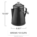 Classic Enamel Camping Coffee Percolator - COFFEE_MAKER - Classic-Black 18 Cup