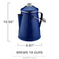 Classic Enamel Camping Coffee Percolator - COFFEE_MAKER - Classic-BLUE 18 Cup