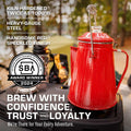 Classic Enamel Camping Coffee Percolator - COFFEE_MAKER - Classic-Red 12 Cup