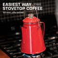 Classic Enamel Camping Coffee Percolator - COFFEE_MAKER - Classic-Red 12 Cup