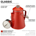 Classic Enamel Camping Coffee Percolator - COFFEE_MAKER - Classic-Red 12 Cup