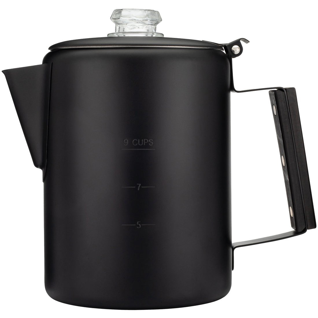 COLETTI Bozeman Black Coat 9-Cup Camping Coffee Percolator
