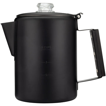 COLETTI Bozeman Black Coat 9-Cup Camping Coffee Percolator
