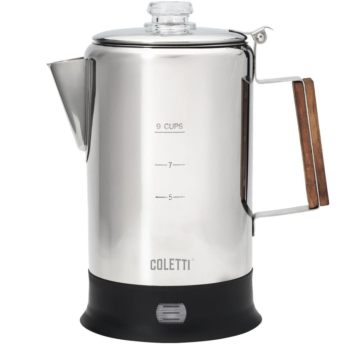 COLETTI Bozeman Electric Stainless Steel Coffee Percolator 9-Cup
