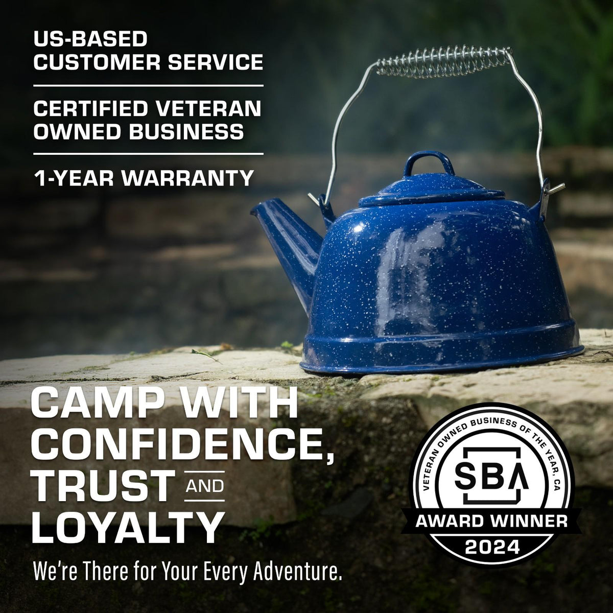 COLETTI Classic Enamel Short Kettle — Camp With Confidence Guarantee
