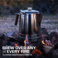 COLETTI Scoutmaster 24-Cup Extra-Large Stainless Steel Camping Percolator Cowboy Coffee Pot