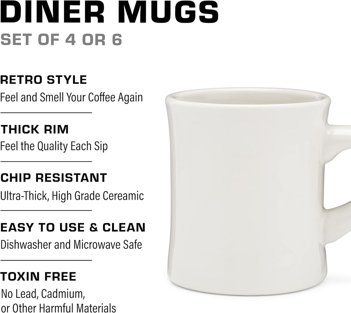 Ceramic Diner Mug - DRINKING_CUP - Dinermug-PWH-6PK