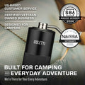 COLETTI Crag Manual Grinder Features — Adjustable Grind, Ceramic Burr
