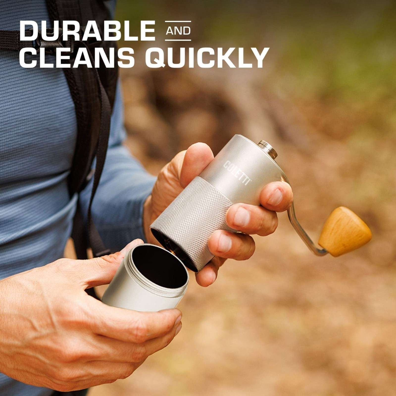 COLETTI Crag Manual Coffee Grinder — Durable Build for Outdoor Adventures
