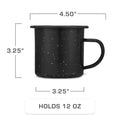 COLETTI Classic Black Enamel Percolator and 4-Piece Mug Set