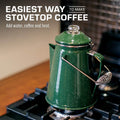 Classic Enamel Camping Coffee Percolator - COFFEE_MAKER - Classic-Green 12 Cup
