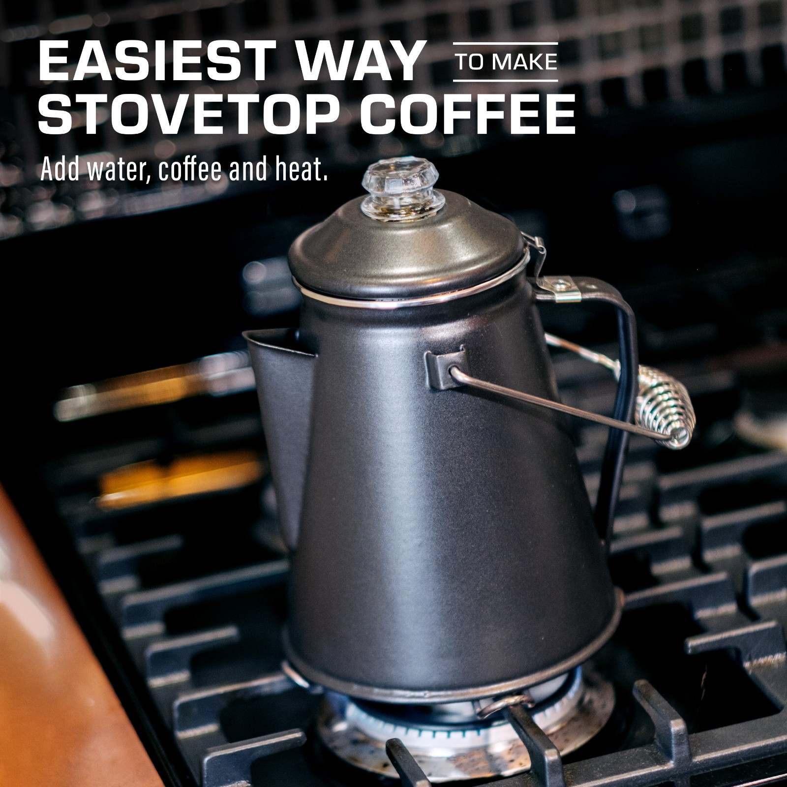 Classic Enamel Camping Coffee Percolator - COFFEE_MAKER - Classic-Gray 12 cup