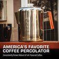 COLETTI Bozeman Induction Coffee Percolator on Induction Cooktop 12 Cup America's Favorite 