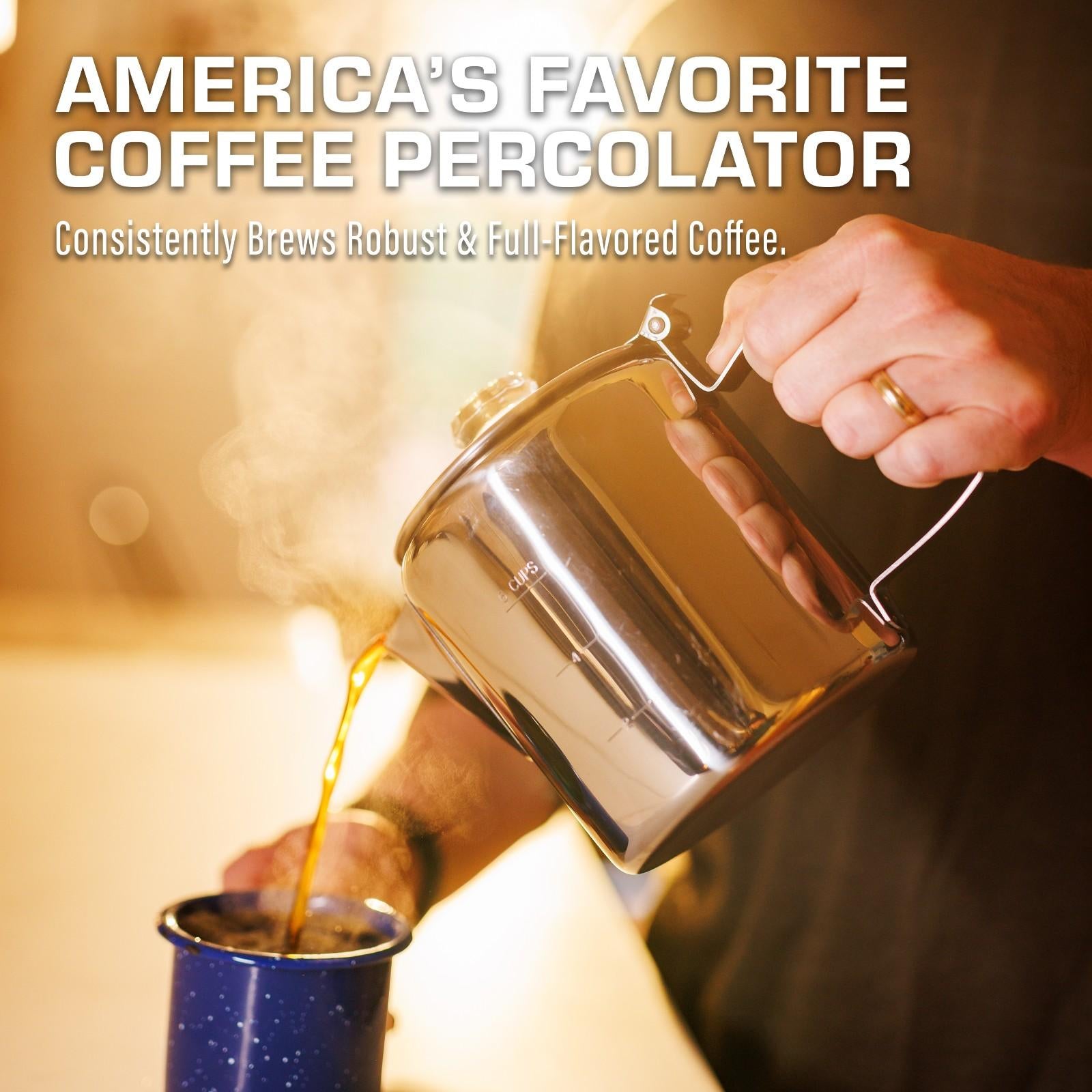 COLETTI Bozeman Induction Coffee Percolator on Induction Cooktop 6 Cup America's Favorite