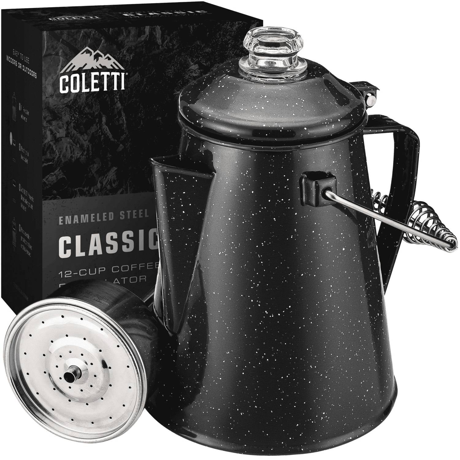 Classic Enamel Camping Coffee Percolator | COLETTI