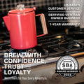 Bozeman Color Series Camping Percolator - COFFEE_MAKER - Bozeman-RED-09C