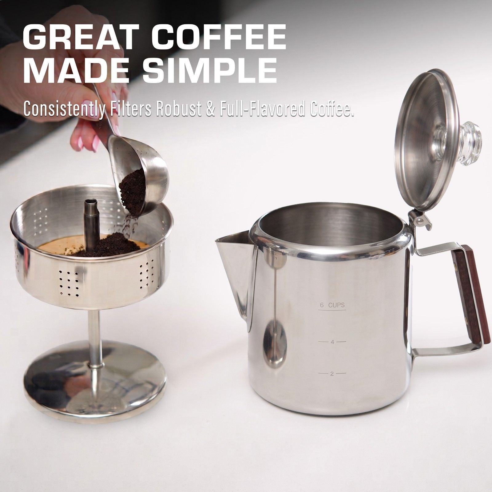 Bozeman Stainless Steel Coffee Bundle - COFFEE_MAKER - Bozemanset-SS-06C Great Coffee