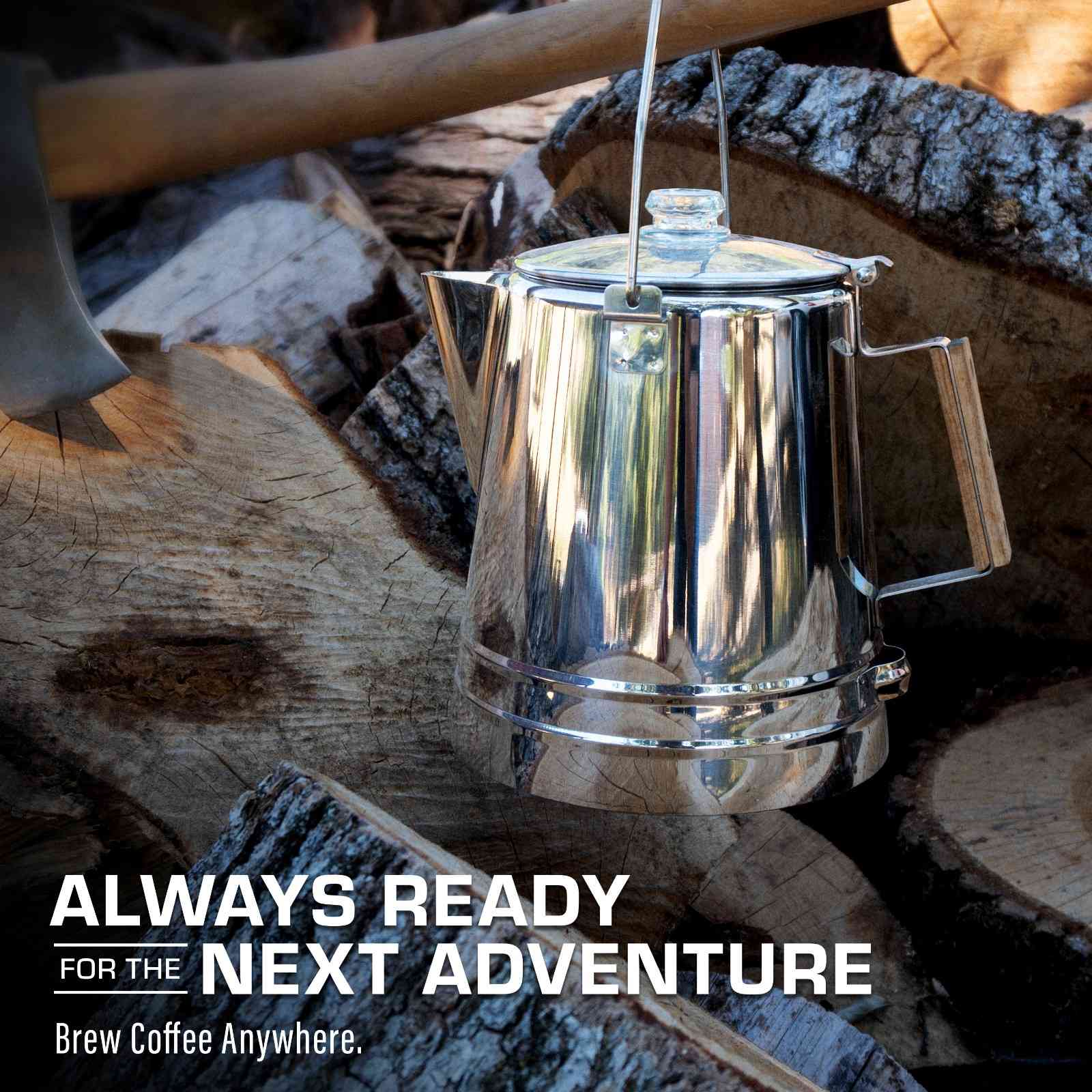 COLETTI Scoutmaster 24-Cup Extra-Large Stainless Steel Camping Percolator Always Ready For The Next Adventure