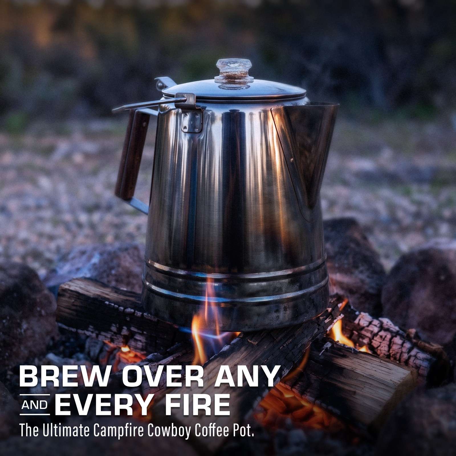 COLETTI Scoutmaster 24-Cup Extra-Large Stainless Steel Camping Percolator Cowboy Coffee Pot