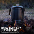 COLETTI Black Scoutmaster 24-Cup Extra-Large Stainless Steel Camping Percolator Brew Over Any Fire