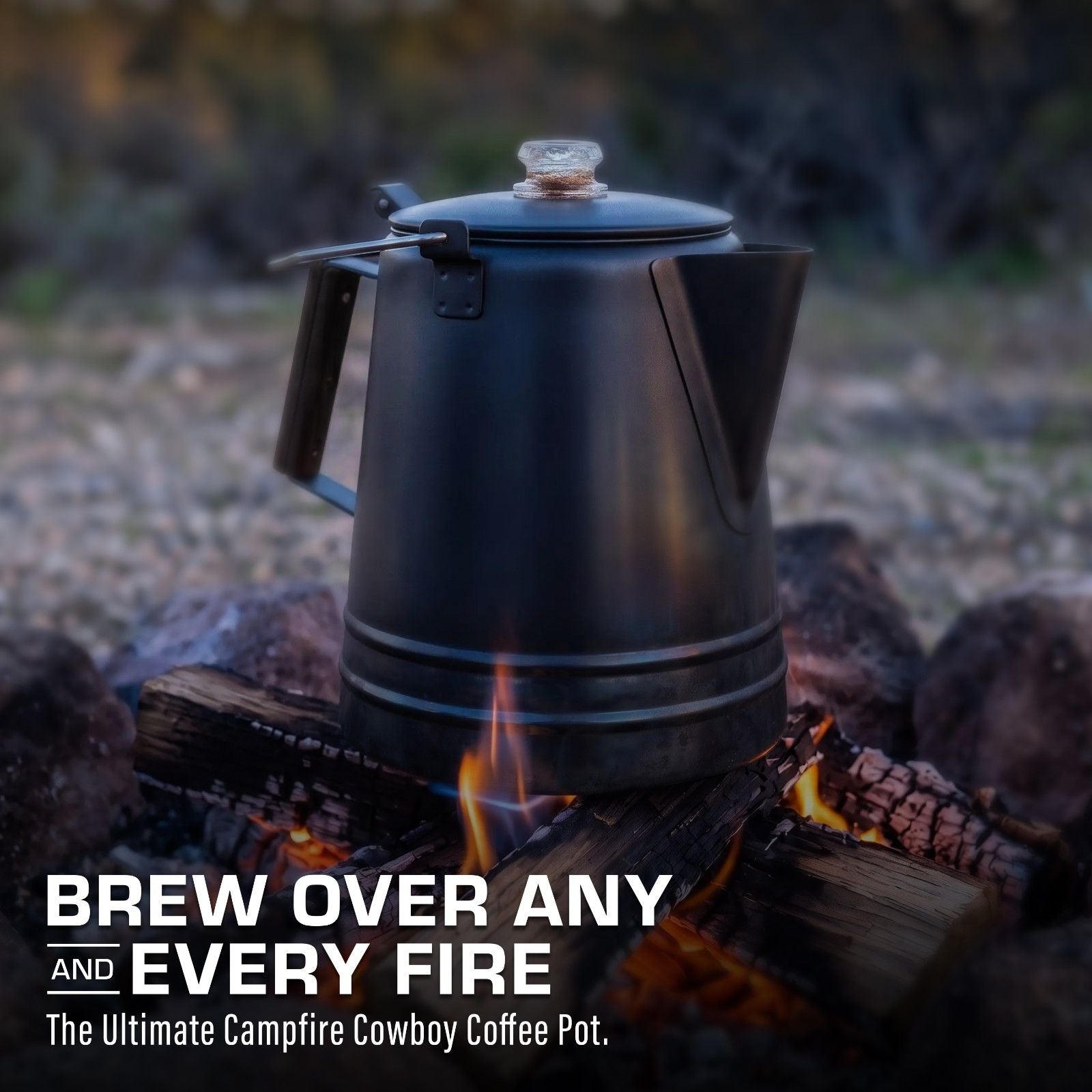 COLETTI Black Scoutmaster 24-Cup Extra-Large Stainless Steel Camping Percolator Brew Over Any Fire