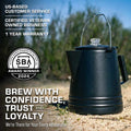 COLETTI Black Scoutmaster 24-Cup Extra-Large Stainless Steel Camping Percolator Brew With Confidence