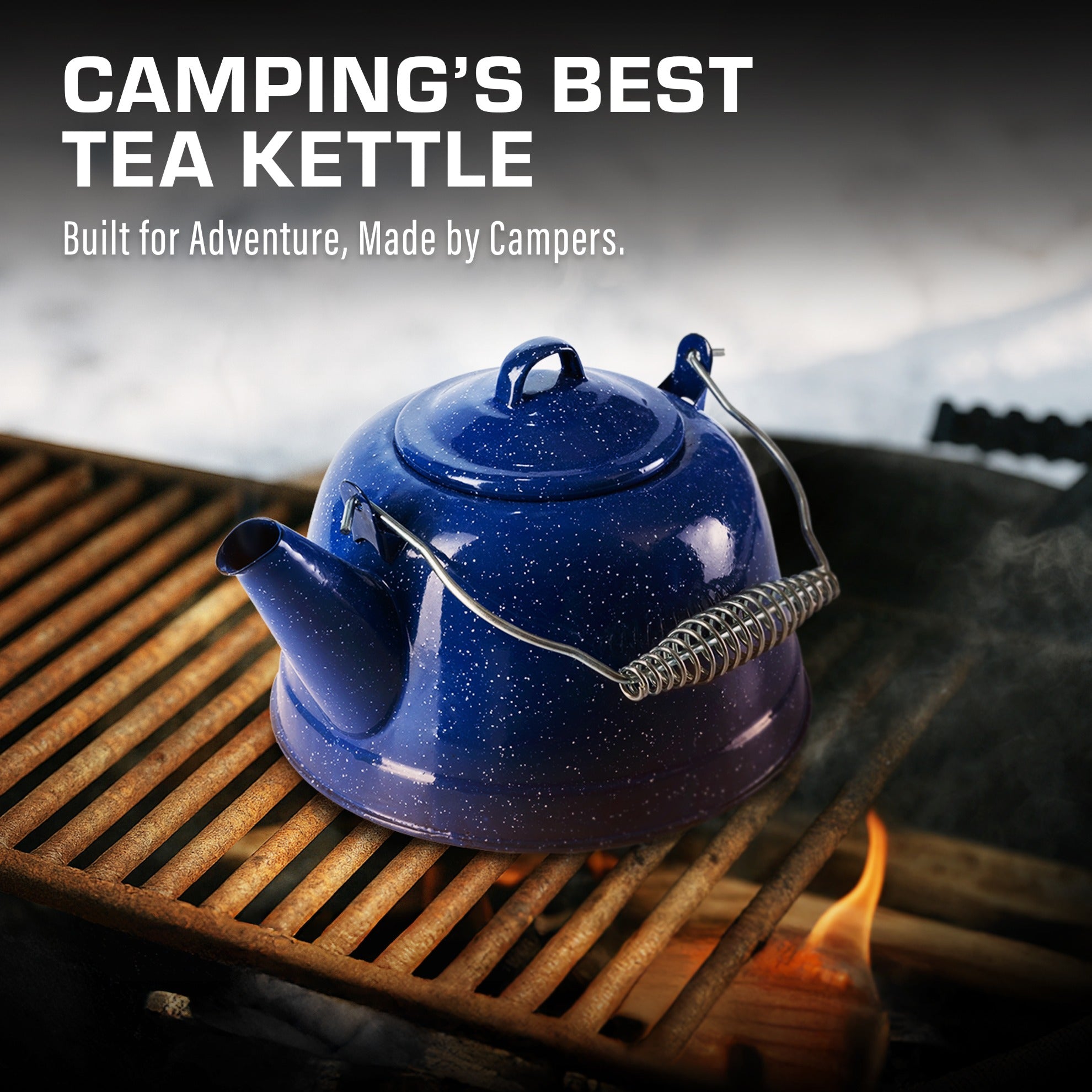 Classic Camping Tea Kettle | Blue Enamel Campfire Tea Kettle Classic Camping Tea Kettle | Blue Enamel Campfire Tea Kettle