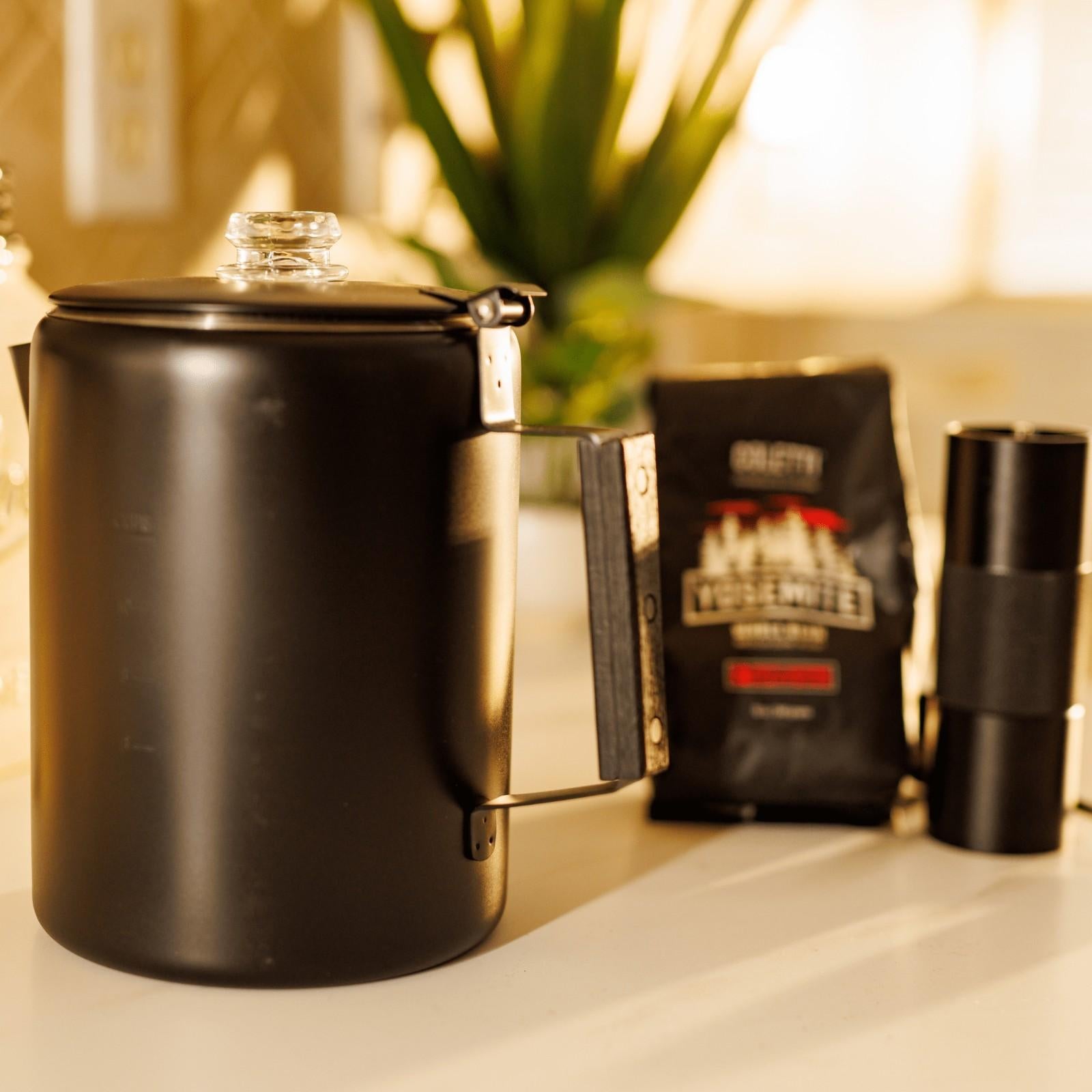 COLETTI Bozeman Black Percolator — Matte Black Stainless Steel Design
